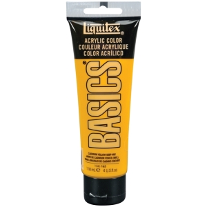 Краска акриловая художественная Liquitex "Basics", 118мл, туба, 163 кадмий желтый темный (имит.)