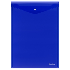 Папка-конверт на кнопке Berlingo "No Secret", А4, 200мкм, вертикальная, синяя