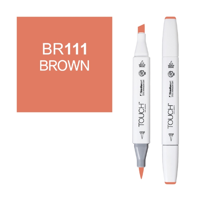 Маркер двухсторонний спиртовой  TOUCH TWIN BRUSH Br111 Коричневый
