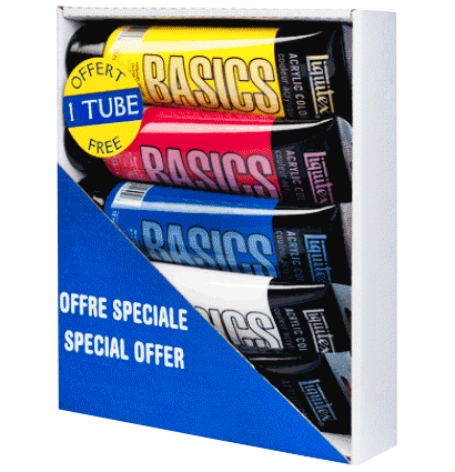 Набор акриловых красок Liquitex Acrylic Basics Promo 5 цветов в тубах 118 мл купить в художественном магазине ArtCraft.Space с доставкой по РФ и СНГ