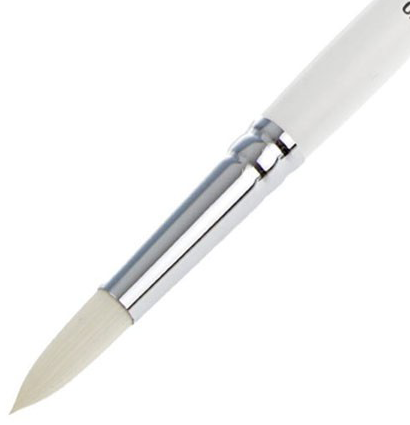 Кисть Roubloff синтетика  №10 круглая белая для акрила, гуаши, масла с длинной ручкой купить в художественном магазине ArtCraft.Space с доставкой по всему миру