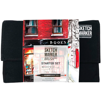 Набор 24 маркера Sketchmarker Brush Pro "Стартовый" в пенале купить в магазине маркеров ArtCraft.Space с доставкой по всему миру