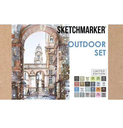 Набор маркеров для скетчей Sketchmarker "Outdoor Set" 24 цвета, 6 линеров, альбом купить в магазине маркеров ArtCraft.Space с доставкой по всему миру