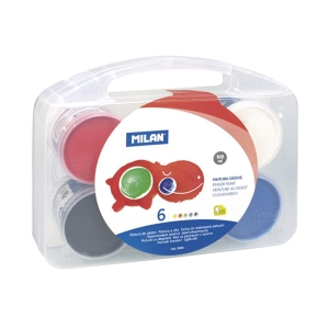 Набор пальчиковых красок MILAN базовые цвета 6 цветов х 100мл в пластиковом боксе