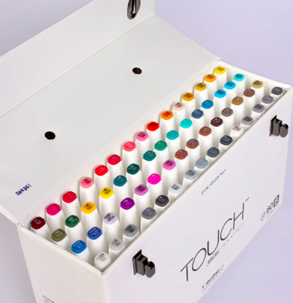 Купить большой набор маркеров для скетчинга Touch Twin Brush 60 штук палитра базовые цвета в магазине товаров для скетчинга ArtCraft.Space с доставкой по РФ