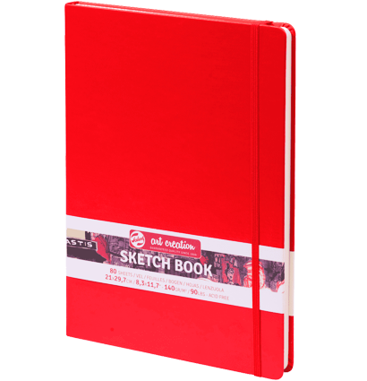 Скетчбук красный для зарисовок Art Creation Sketchbook Royal Talens с резинкой А4 / 80 листов / 140 гм купить в художественном магазине ArtCraft.Space с доставкой по РФ и СНГ