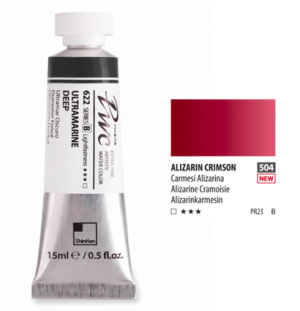 Краска акварельная SH PWC туба 15мл №504 (B) малиновый ализарин,