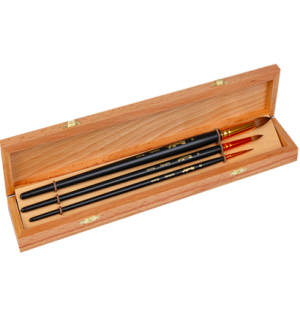 Набор длинных кистей Roubloff №8 колонок 3шт в шкатулке