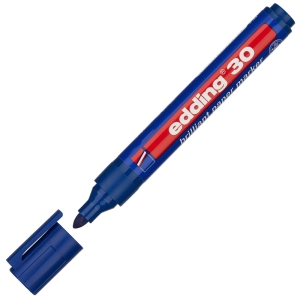 Маркер пигментный Edding "E-30/003" синий, пулевидный, 1,5-3,0мм