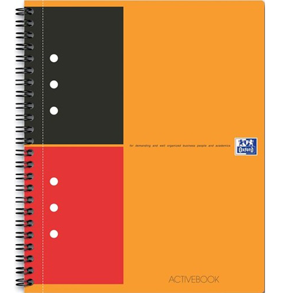 Бизнес-тетрадь OXFORD International ActiveBook A5+ 80л линейка двойная спираль разделитель пластиков,