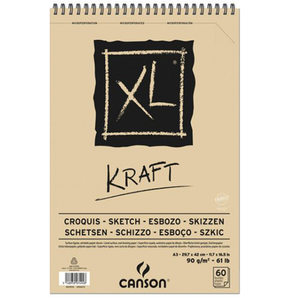 Альбом Canson XL Kraft с коричневой бумагой для графики А4 / 60 листов / 90 гм купить в фирменном художественном магазине ArtCraft.Space с доставкой по РФ и СНГ