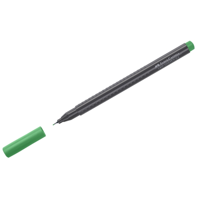 Ручка капиллярная Faber-Castell "Grip Finepen" изумрудно-зеленая, 0,4мм, трехгранная