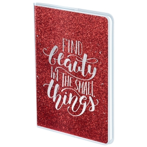 Записная книжка B6, 80л., ПВХ+глиттер, Greenwich Line "Find beauty", тиснение фольгой