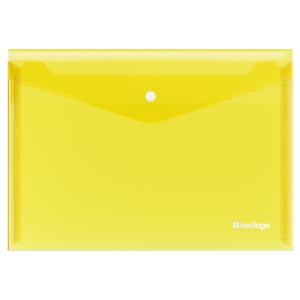 Папка-конверт на кнопке Berlingo "No Secret", А4, 200мкм, желтая