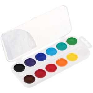 Акварель Гамма "Классическая", медовая, 12 цветов, без кисти, пластик. упак., европодвес