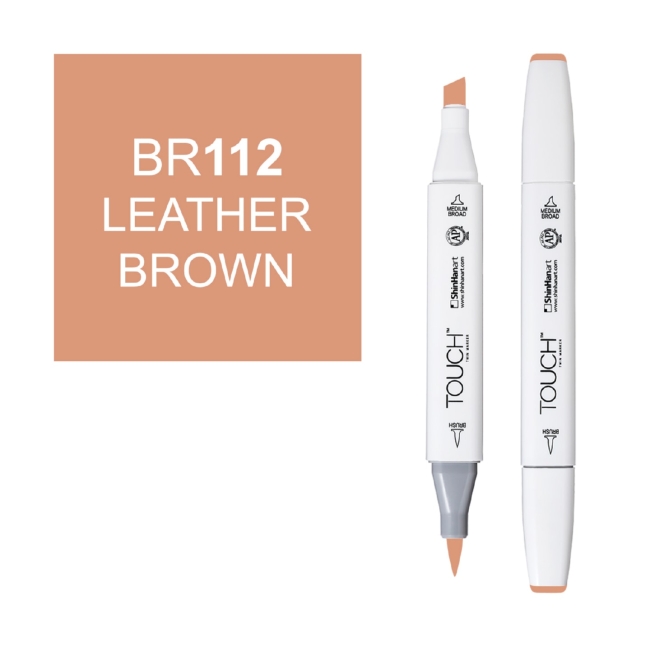 Маркер двухсторонний спиртовой  TOUCH TWIN BRUSH Br112 Коричневая кожа