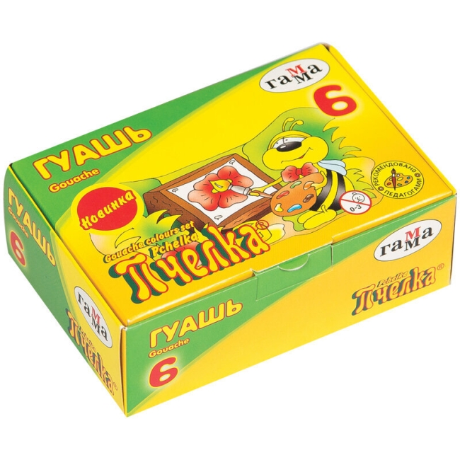 Гуашь Гамма "Пчелка" набор красок 6 цветов в банках 20 мл купить в художественном магазине ArtCraft.Space с доставкой по всему миру Гуашь Гамма "Пчелка" набор красок 6 цветов в банках 20 мл купить в художественном магазине ArtCraft.Space с доставкой по всему миру