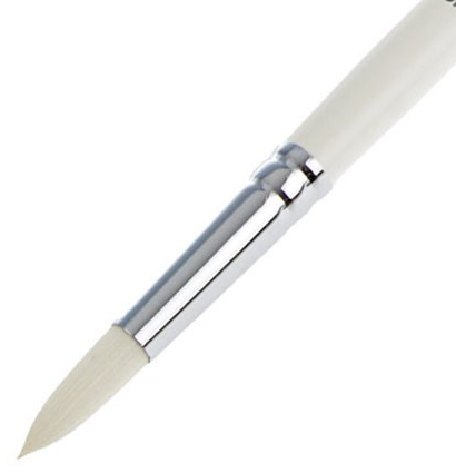 Кисть Roubloff синтетика  №12 круглая белая для акрила, гуаши, масла с длинной ручкой купить в художественном магазине ArtCraft.Space с доставкой по всему миру