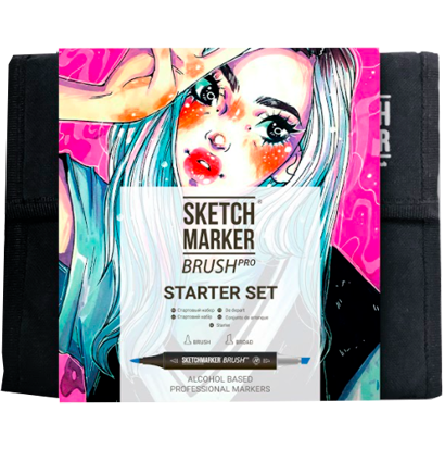 Набор 36 маркеров Sketchmarker Brush Pro "Стартовый" в пенале купить в магазине маркеров ArtCraft.Space с доставкой по всему миру