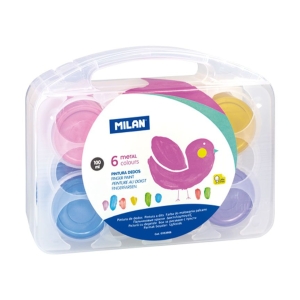 Набор пальчиковых красок MILAN перламутровые цвета 6 цветов х 100мл в пластиковом боксе