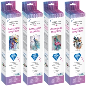 Алмазная мозаика Origami "Алмазные узоры. Яркие краски", 30*40см, ассорти, европодвес