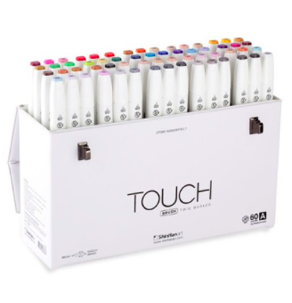 Купить большой набор маркеров для скетчинга Touch Twin Brush 60 штук палитра базовые цвета в магазине товаров для скетчинга ArtCraft.Space с доставкой по РФ
