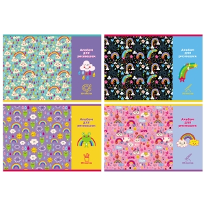 Альбом для рисования 20л., А4, на скрепке BG "Счастливое детство", эконом