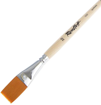 Кисть Roubloff синтетика №22 плоская рыжая для акварели, гуаши, масла с длинной ручкой купить в художественном магазине ArtCraft.Space с доставкой по всему миру