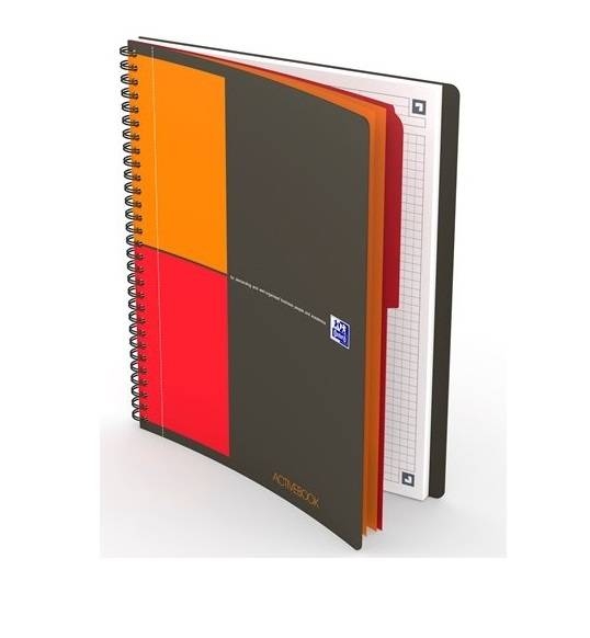 Бизнес-тетрадь OXFORD International ActiveBook B5 80л клетка двойная спираль разделитель пластиковая,