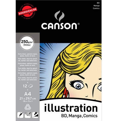Альбом для маркера Illustration 250г/м.кв 12л 21*29.7см склейка по короткой стороне