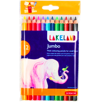 Набор цветных карандашей Derwent Lakeland Jumbo 12 цветов купить в художественном магазине ArtCraft.Space