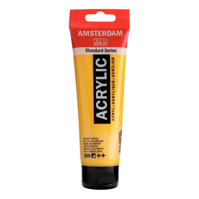 Краска акриловая Amsterdam туба 120мл №269 Желтый средний АЗО