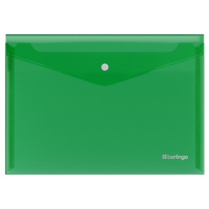Папка-конверт на кнопке Berlingo "No Secret", А4, 200мкм, зеленая