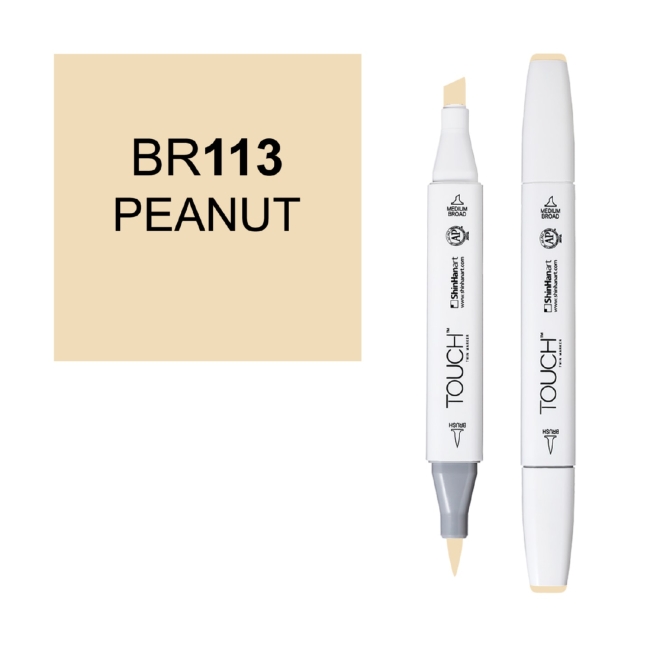 Маркер двухсторонний спиртовой  TOUCH TWIN BRUSH Br113 Коричневый арахис