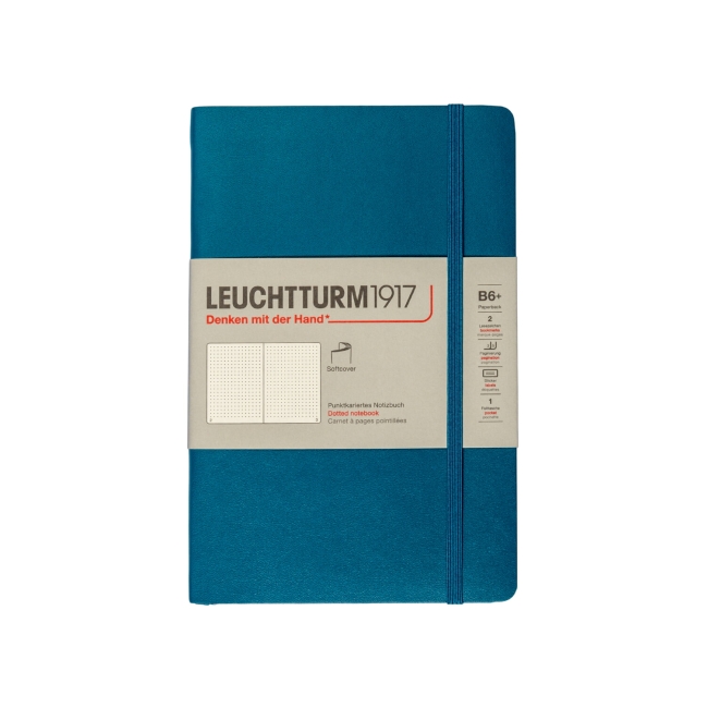 Блокнот Leuchtturm1917 Classic B6+ (12.5x19см.) 80г/м2 - 123 стр. в точку, мягкая обложка, цвет: Тихоокеанский Зеленый