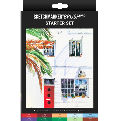 Набор 10 маркеров Sketchmarker Brush Pro "Стартовый" альбом, линер купить в магазине маркеров ArtCraft.Space с доставкой по всему миру