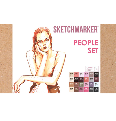 Набор маркеров для скетчей Sketchmarker "People Set" 24 цвета, 6 линеров, альбом купить в магазине маркеров ArtCraft.Space с доставкой по всему миру