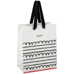 Пакет подарочный 18*23*10см MESHU "Spirals and lines", отд. фольгой, крафт