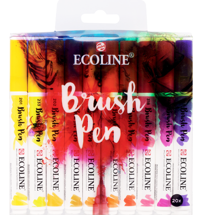Акварельные маркеры Ecoline Brush Pen в наборе 20 цветов "Базовый" купить в художественном магазине ArtCraft.Space