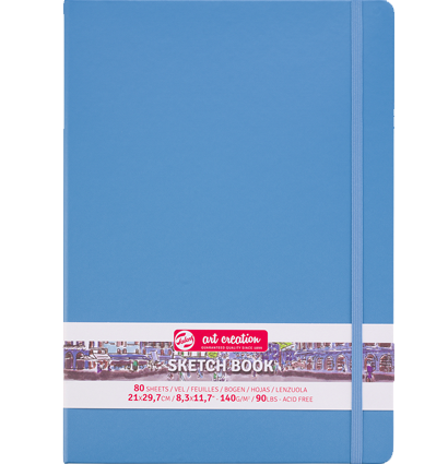 Скетчбук голубой для зарисовок Art Creation Sketchbook Royal Talens с резинкой А4 / 80 листов / 140 гм купить в магазине ArtCraft.Space с доставкой по всему миру