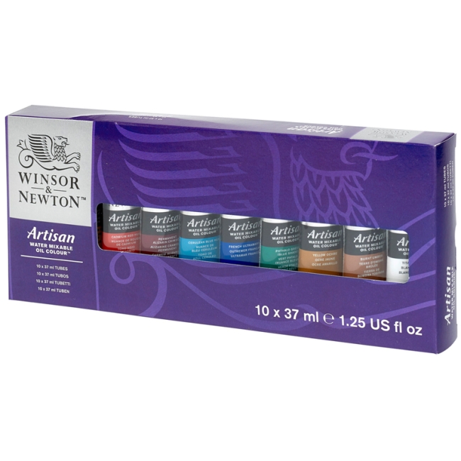 Краски масляные водорастворимые Winsor&Newton "Artisan", 10 цветов, 37мл, туба