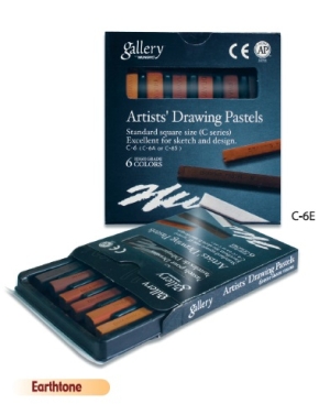Пастель для рисования 6 Земляных цветов в картонной коробке