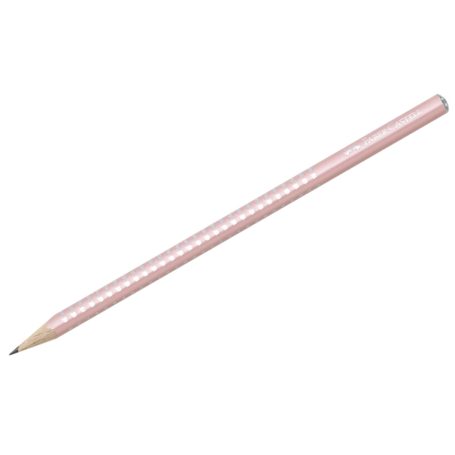 Карандаш ч/г Faber-Castell "Sparkle" B, трехгран., заточен., нежный розовый