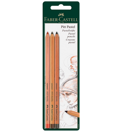 Пастельные карандаши Faber-Castell Pitt Pastel Pencils в наборе 3 цвета купить в магазине товаров для рисования ArtCraft.Space с доставкой по РФ и СНГ