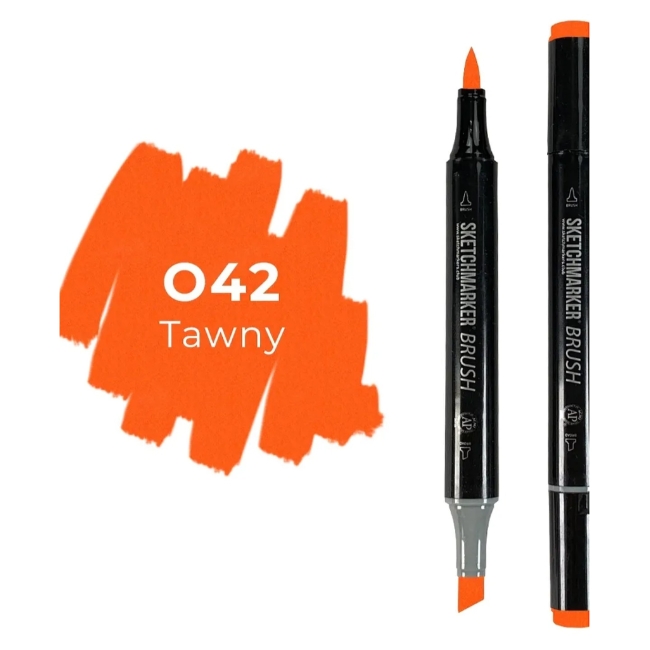 Маркер SKETCHMARKER Brush двухсторонний на спирт.основе цв.O42 Рыжевато коричневый