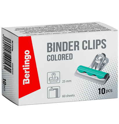 Зажимы-бульдоги для бумаги или скетчбука Berlingo 10 штук размер 25 мм (пастельные цвета) купить в магазине ArtCraft.Space с доставкой по всему миру