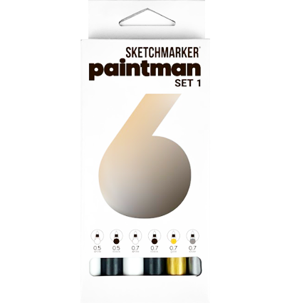 Набор перманентных маркеров Sketchmarker Paintman 6 цветов "Set 1" купить в магазине маркеров ArtCraft.Space с доставкой