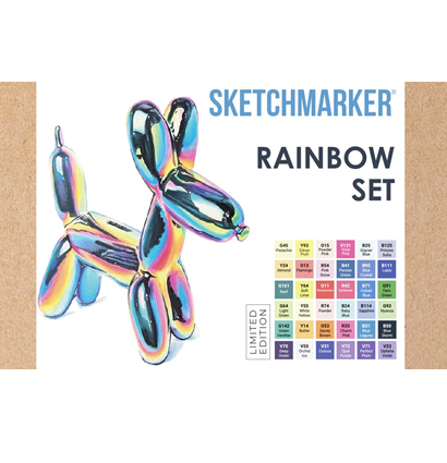 Набор маркеров для скетчей Sketchmarker "Rainbow" 36 цветов, 6 линеров, альбом купить в магазине маркеров ArtCraft.Space с доставкой по всему миру