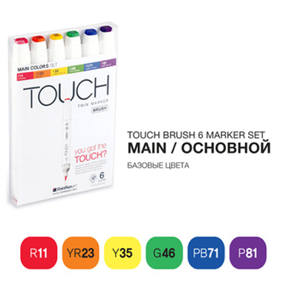 Купить набор маркеров для скетчинга Touch Brush 6 штук в магазине товаров для скетчинга ArtCraft.Space с доставкой по РФ
