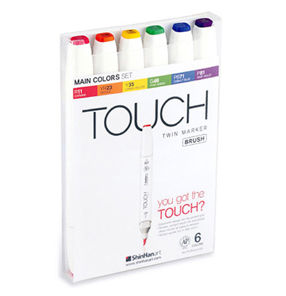 Купить набор маркеров для скетчинга Touch Brush 6 штук в магазине товаров для скетчинга ArtCraft.Space с доставкой по РФ